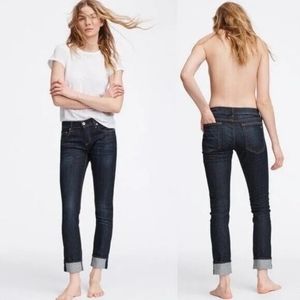 Rag & Bone Dre Mid Rise Cuffed Him Skinny Jeans Size 25